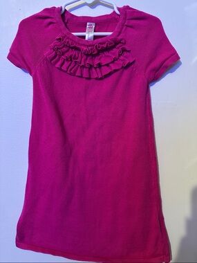 Cherokee Girls Ruffle Neck Knit Top - Fuchsia